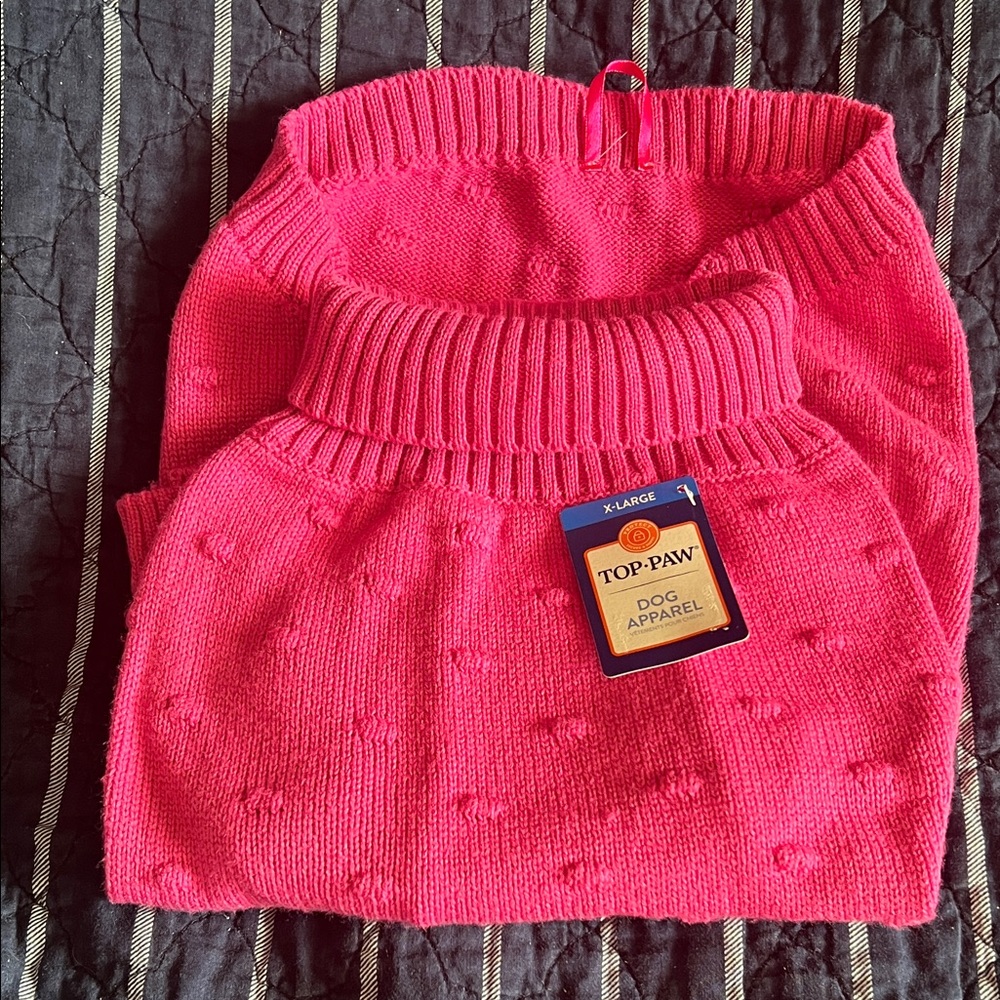 Top Paw Vibrant Pink turtle neck dog sweater